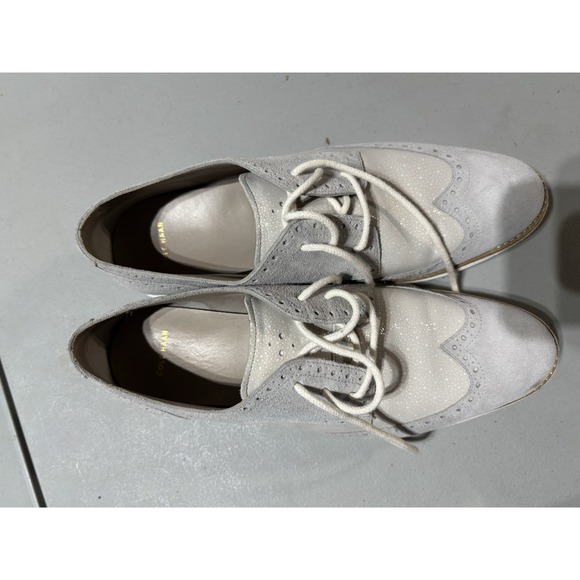 Cole Haan Zero Grand Women's Wingtip Oxfords Comfort Shoes Size 10 Leather Gray - Picture 2 of 6